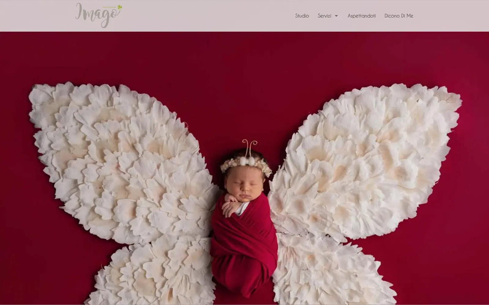 Case study Imago Photography, sito web per fotografa specializzata in fotografia newborn