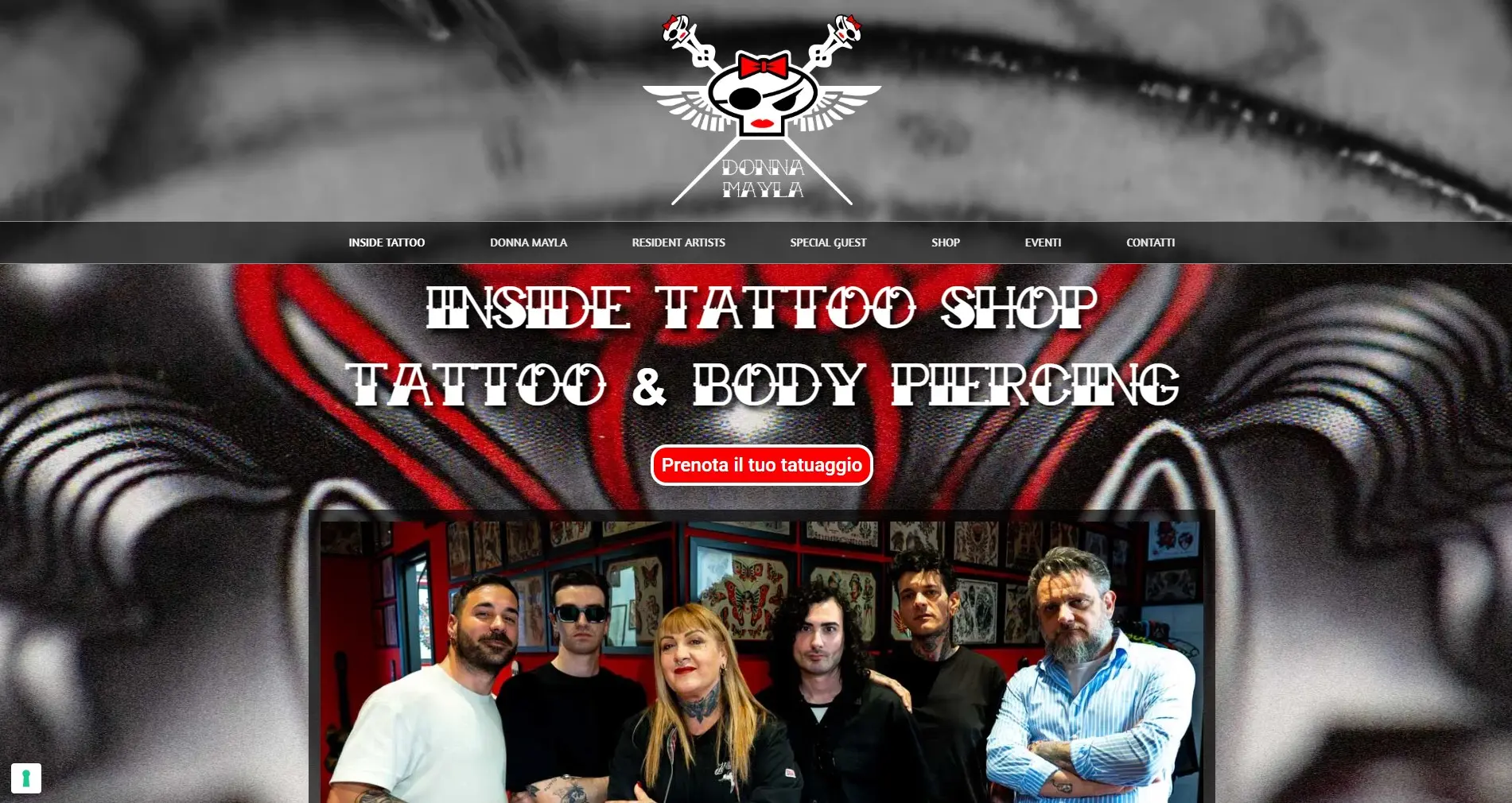 Progetto web Inside Tattoo per studio di tatuaggi e identità visiva