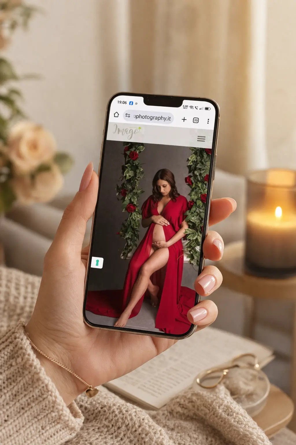 Mockup mobile del sito Imago Photography