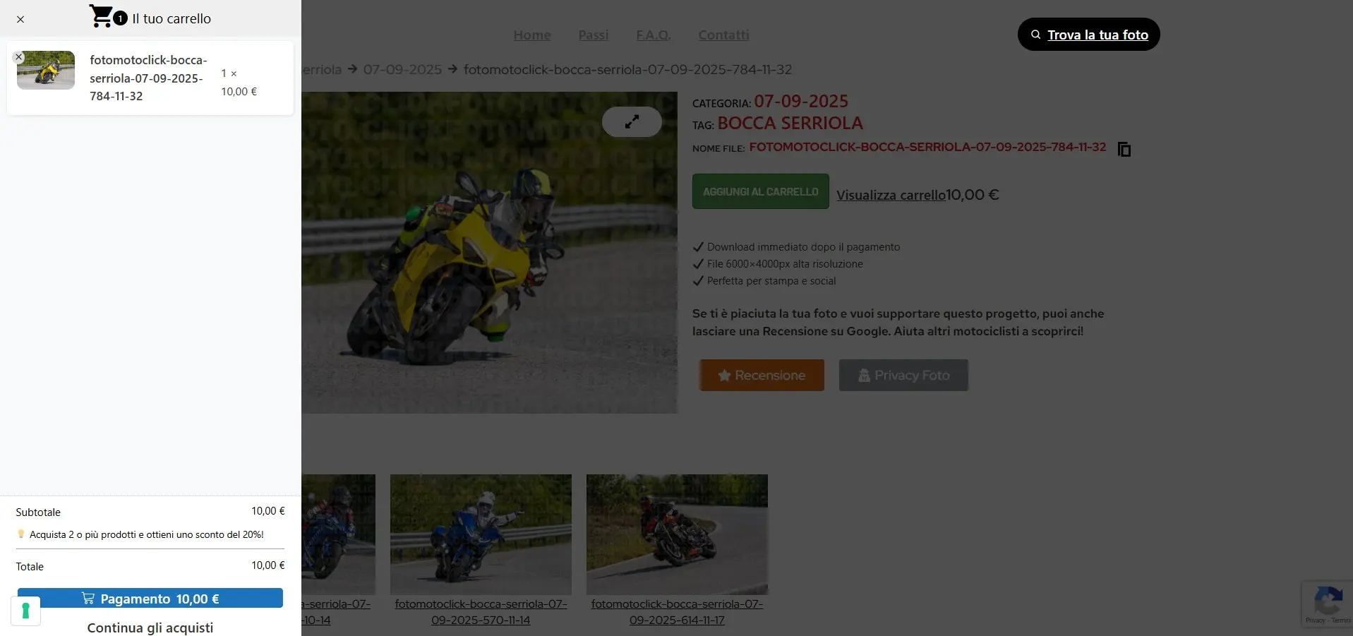 Carrello laterale di FotoMoto.click