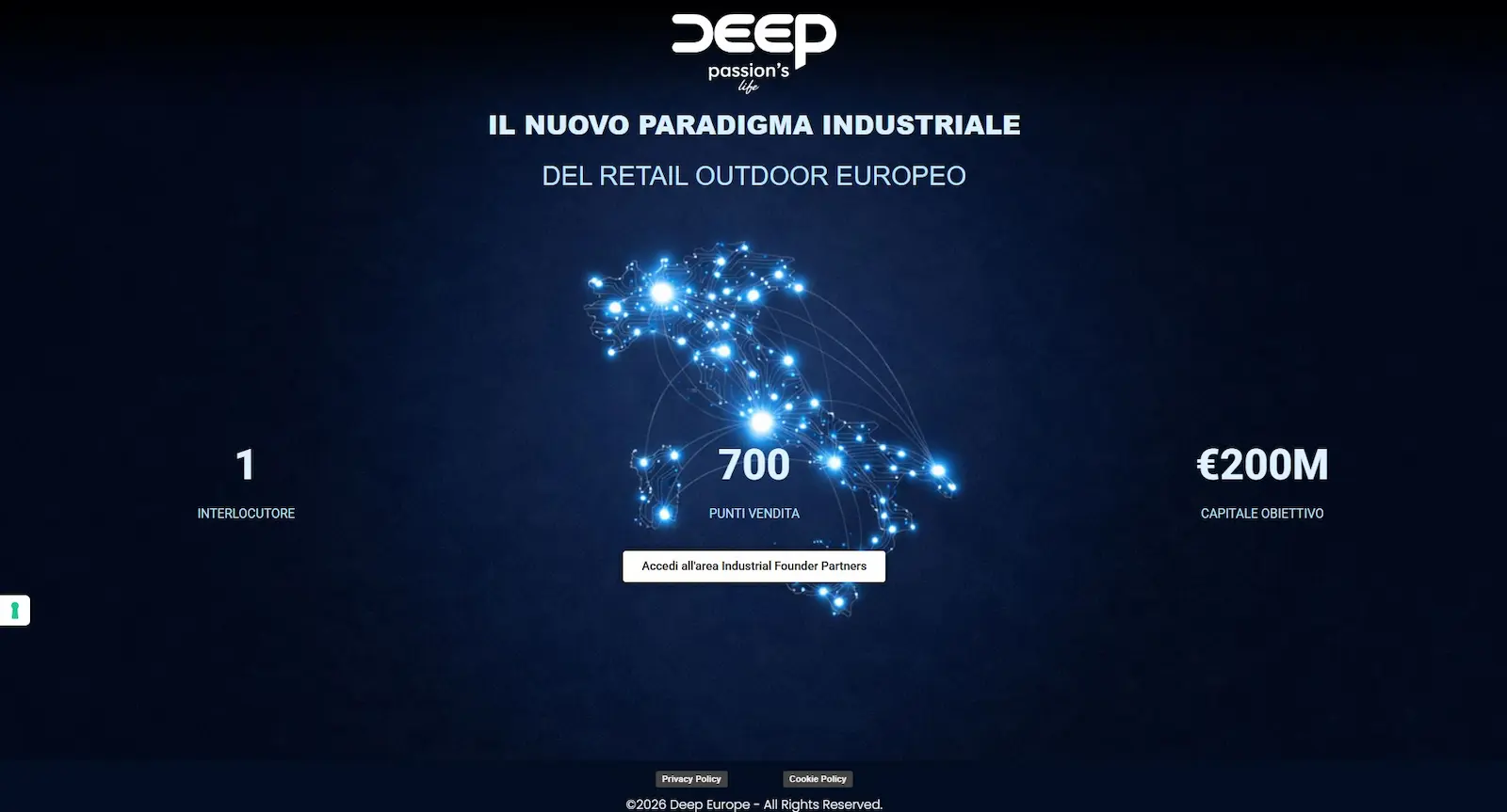 Piattaforma industriale Deep Europe per il retail outdoor europeo